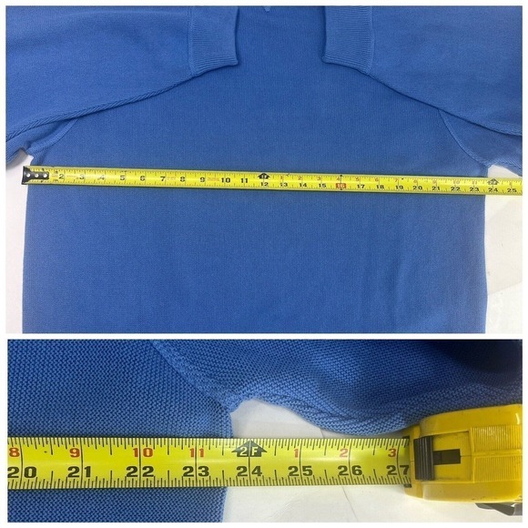 Peru Unlimited Mens Sweater Size Large Blue Crew Neck Pima Cotton Interlock - Picture 10 of 12